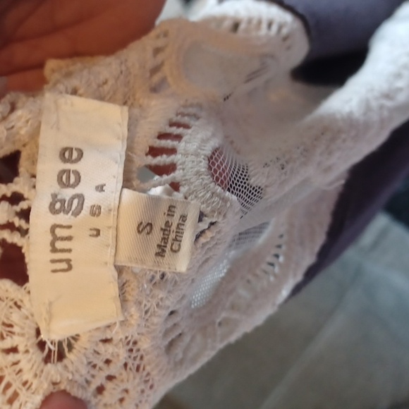 UMGEE Lace Cotton Cardigan | Size s | Open Front Fringe Boho-Chic Cottagecore - Picture 6 of 7